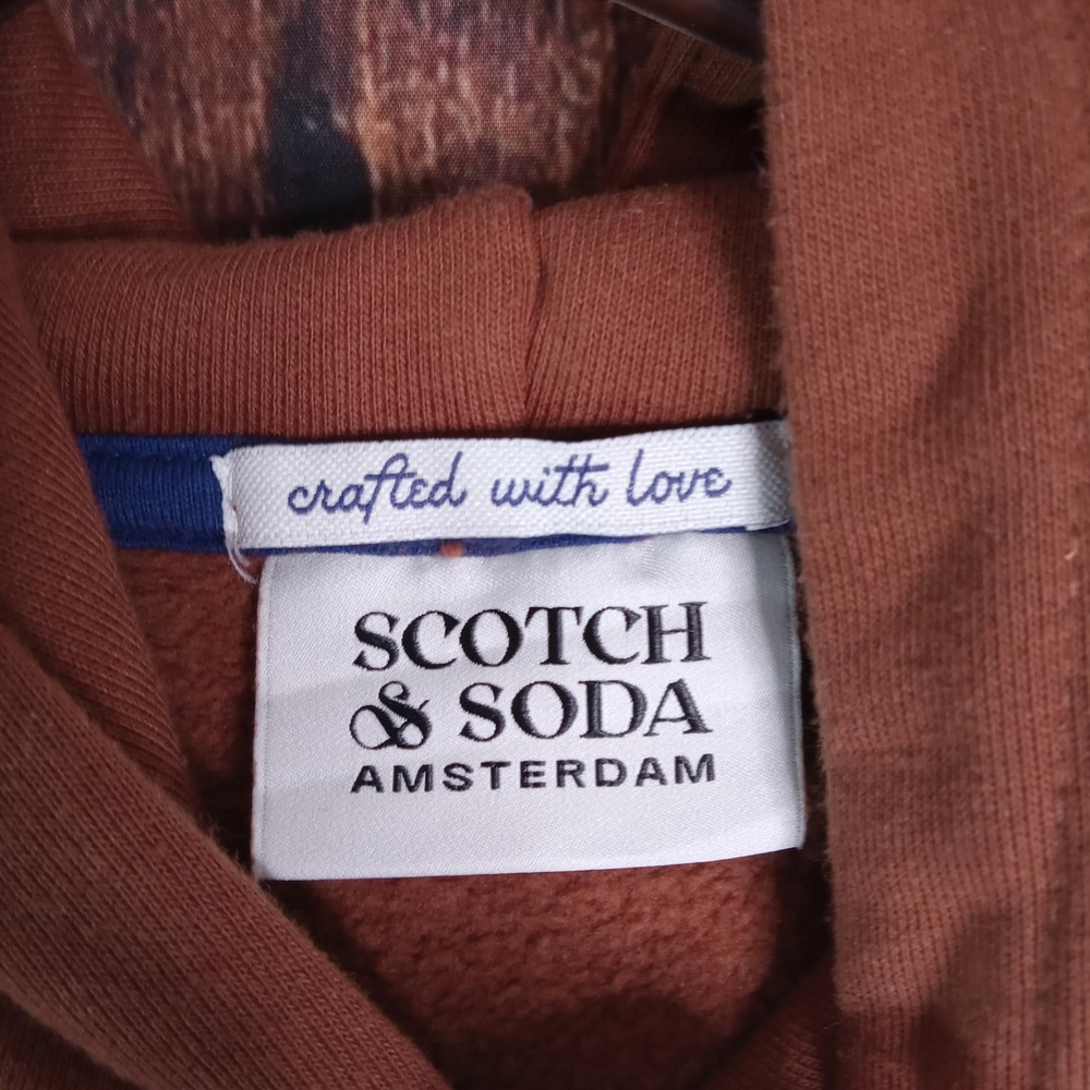 Scotch & Soda Amsterdam Brown Graphic Hoodie Sweatshirt 1841-11705-FA24 Womens L - Picture 3 of 7